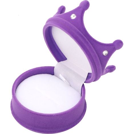 Boîte à bijoux couronne personnalisée au design rétro simple pour boucles d'oreilles et colliers - Boîte d'emballage violette (1/5)