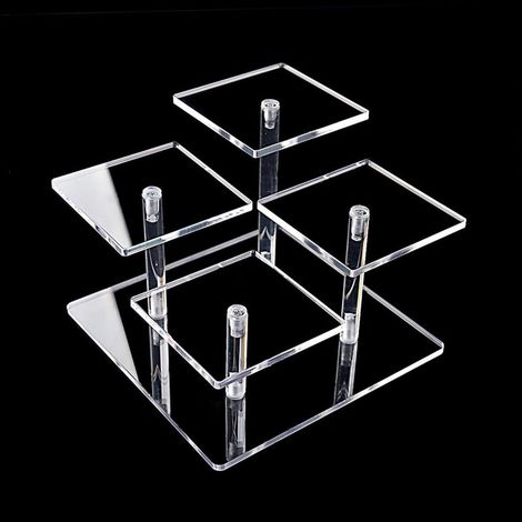 Claires Présentoir Acrylique Transparent Étagère pour Objets de Collection Bijoux Gâteau Donuts Parfum Affichage, 1 Pièces (1/4)