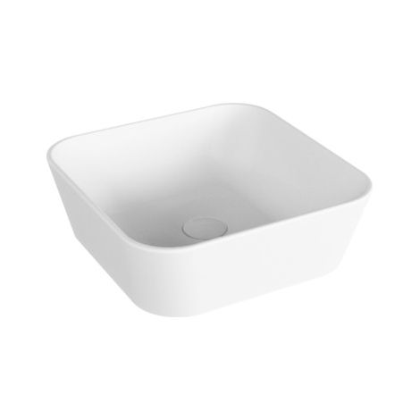 Lavabo Build appoggio salvaspazio 43x43 in ceramica bianco lucido (1/2)