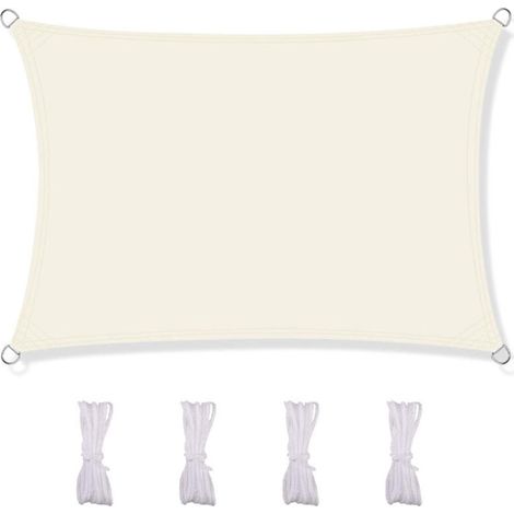 Rechteckiges Sonnensegel, wasserdicht und UV-beständig, für Terrasse, Garten, Rasen, 2 x 3 m, beige (1/5)