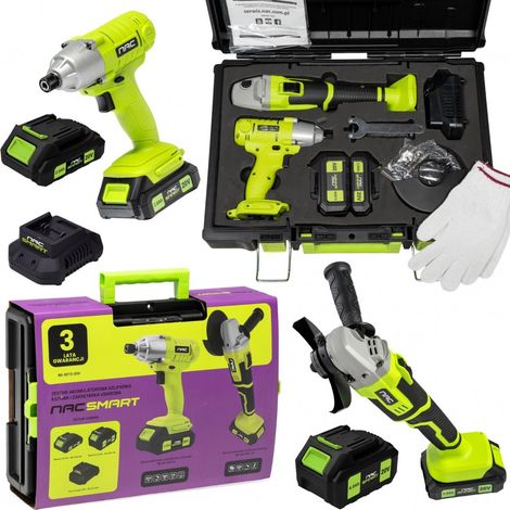 Avvitatore a impulsi Nac smart NS-SET3-20V + smerigliatrice angolare + 2 batterie + caricabatterie rapido da 20 V (5905842533394) (1/5)