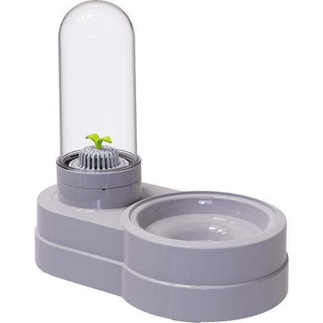 Water Dispenser for Cats and Dogs, 580 ml Automatic Gravity Water Fountain with Filter for Small Dogs, Cats, Rabbits, Small Animals (Grey) (1/5)