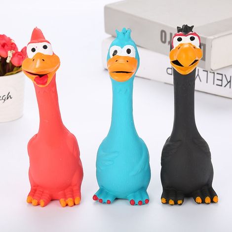 Jouet Pour Chien En Latex - Poulet En Forme De Dessin Animé Avec Cri À La Pression - Pour Jeu Intérieur Et Mastication Douce - 1 Pièce (1/5)