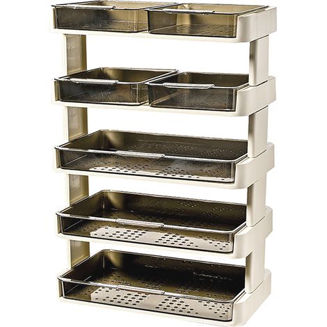Organisateur de comptoir de cuisine en plastique, étagère de rangement multifonctionnelle détachable, support alimentaire pour chambre à coucher, salle de bain, bureau, blanc crème, 5 niveaux (1/5)