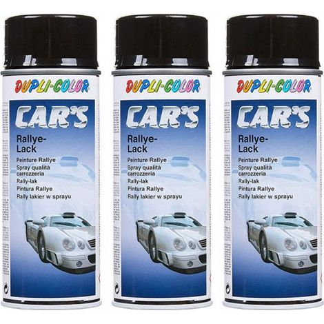 Lot 3 bombes peinture rallye noir brillant - 400 ml - Dupli-Color