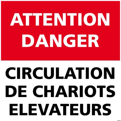 PANNEAU DE SIGNALISATION ATTENTION DANGER (C1283) - Adhésif - 125 x 125 mm