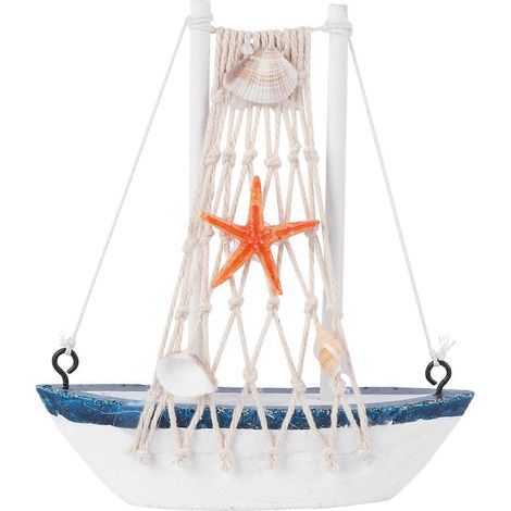 Miniatur-Segelboot aus Holz im mediterranen Stil, kreatives Modell für Zuhause, maritime Dekoration (1/4)