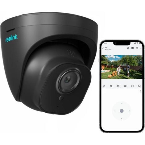 Reolink 5MP PoE IP Kamera Outdoor mit Audio, Personen-/Autoerkennung, Zeitraffer, 30m IR Nachtsicht, IP66 Wasserfest, MicroSD Kartensteckplatz, Schwarz