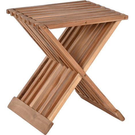 Mesita Auxiliar Teca 40X35X45 Plegable Natural (1/4)