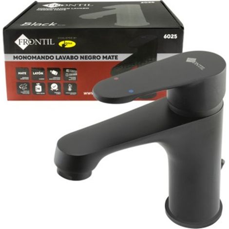 Monomando Lavabo Frontil Premium Negro Mate Latón Cartucho Cerámico 35mm (1/5)