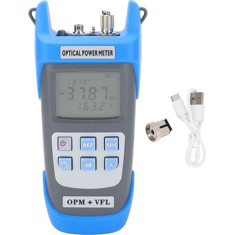 Compteur de puissance optique 30km VFL localisateur visuel de défauts-70-10dbm testeur de Fiber optique Portable avec éclairage de lampe à LED (1/5)