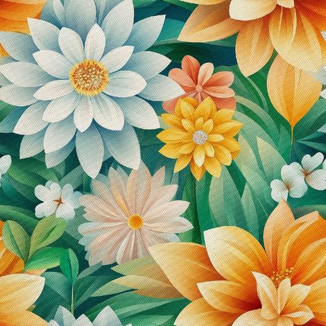 Outdoor dekostoffe oxford - Motiv Bunte Blumen DX18079 (1/5)