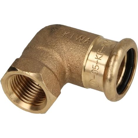 Raccord à sertir laiton rouge coude 90° 18 mm x 3/4'' FF contour M