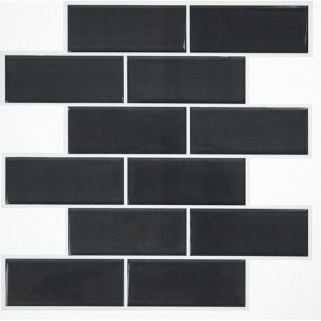 Stickers repositionnables - Tuiles en verre noires (1/5)