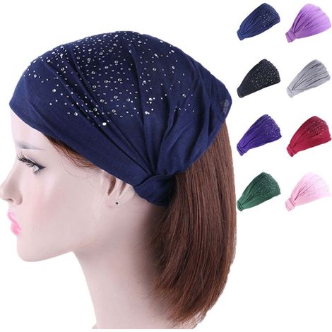 Fascia per capelli larga da donna, in stile bohémien, adatta per yoga, corsa e altri sport, antiscivolo e resistente al sudore. (1/4)