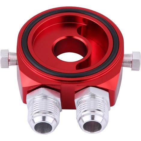 Roter Aluminium-Sandwichplattenadapter M20x1,5 für Ölkühler, 1/8 NPT-Anschlussset für Ölfilter, kompatibel mit Ölkühler. (1/5)