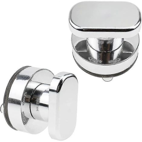 Filiyano-Poignée à ventouse pour porte de douche en verre, poignée à ventouse puissante pour tiroir, miroir, carrelage mural - 2 pièces (argent) (1/2)