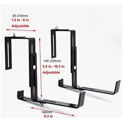 Soporte para macetas color antracita – Soporte resistente y ajustable en ancho – Colgador de metal para macetas de balcón (1/4)