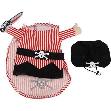 Costume Pirate pour Chien et Chat - Déguisement Polyester avec Chapeau, Lavable en Machine (1/5)