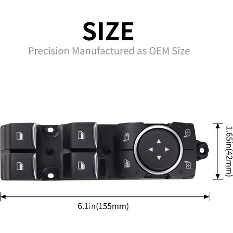 Driver's side window switch H1BT-14540-DC suitable for Ford Fiesta and Focus 2019-23 (1/4)