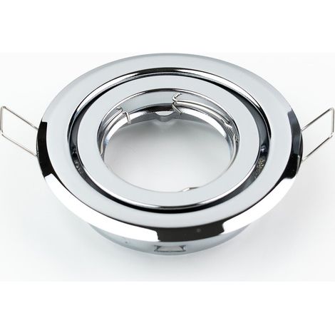 Support de spot encastrable orientable rond DAIRA Chrome IP20 acier chromé - EDO Solutions (1/5)