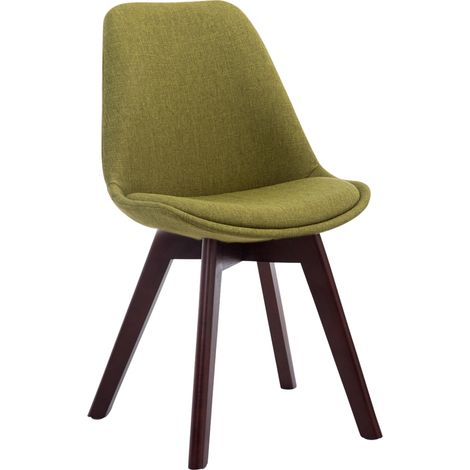 Chaise de salle à manger x1 design scandinave en tissu vert et piètement à 4 pieds en bois marron 100003304 (1/5)