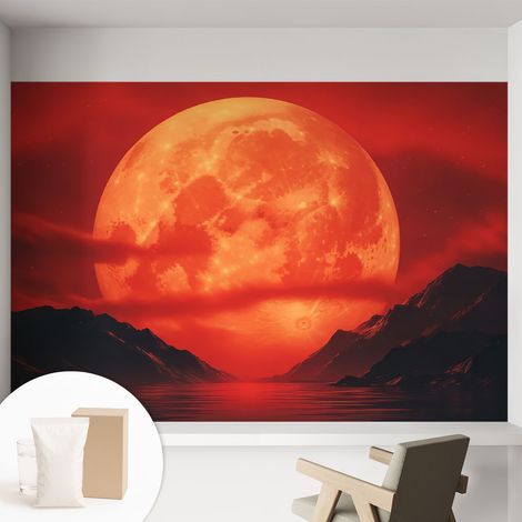 Papier peint intissé avec imprimé pour intérieur moderne application facile a motif - Colle incluse gratuite Phénomène nocturne 152x104 cm (1/5)