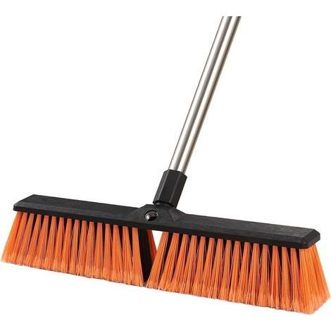 1 - Balai Brosse Extérieur - Manche Long 163cm - Tête Large 45cm - Poils Rigides Pour Débris Lourds - Nettoyage Terrasses Jardins Garages - Noir - 163x45cm (1/5)