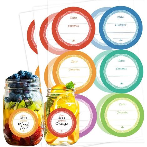 44 cm (60 pièces) Étiquettes colorées de congélateur de, étiquettes amovibles pour aliments surgelés, autocollants de congélateur, étiquettes en papier faciles à décoller (1/5)