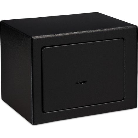 Coffre-fort compact mural sécurisé 17 x 23 x 17 cm pour objets de valeur en acier noir (1/5)