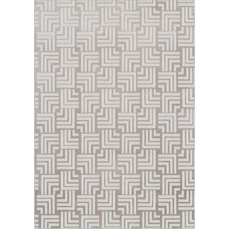 Tapis beige graphique en relief - 80 x 150 cm (1/5)