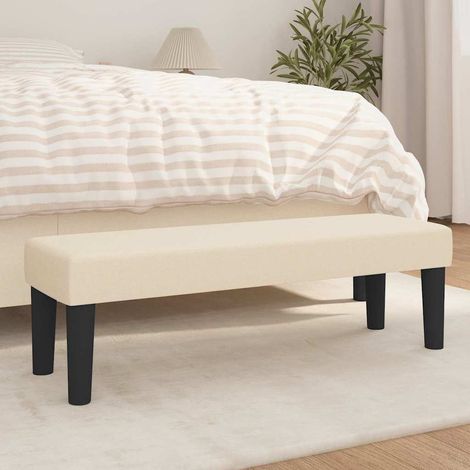 Sitzbank Creme 100x30x30 cm Stoff