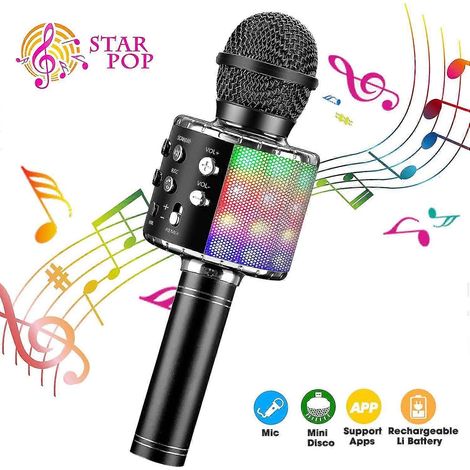 Microphone karaoké portable sans fil Bluetooth avec haut-parleur pour enfants et musique pour chanteurs (1/4)