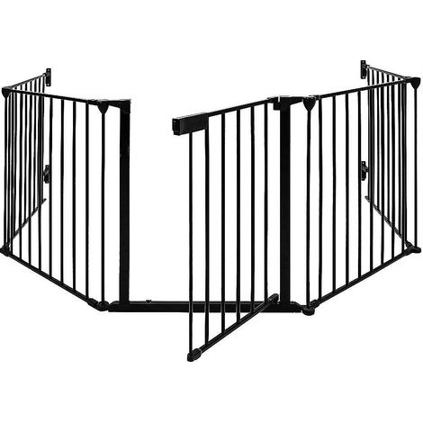 Barrière de sécurité pour enfants 5 pièces – Grille de protection cheminée 75 cm de hauteur – Installation murale rapide – ABS et acier Q195 – Jeobest (1/5)