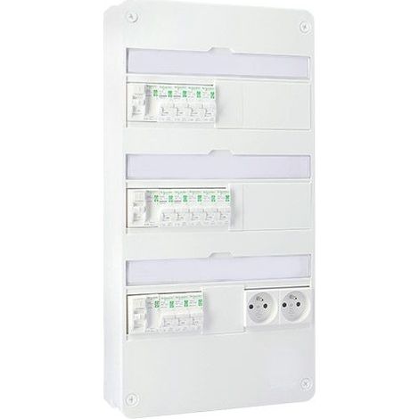 Schneider – Tableau électrique prééquipé 3 rangées 3ID 63A 12 disjoncteurs – Encastrable – Pour installations électriques professionnelles - RESI9