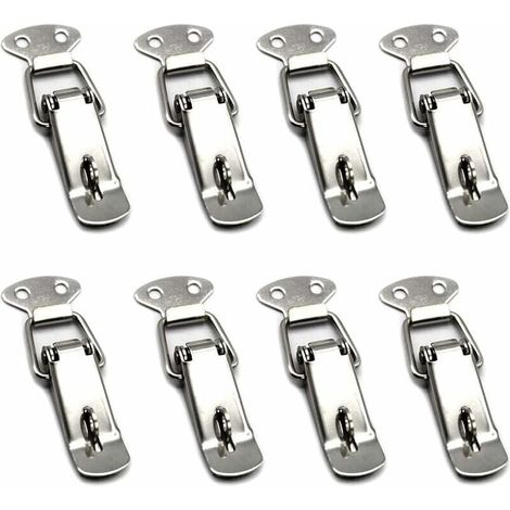 8 Pièces Fermeture a Levier Fermeture à Ressort Loquet Bascule en Acier Inoxydable Pour Coffre à Outils,Tiroir,Armoire et Coffre - Silver (1/4)
