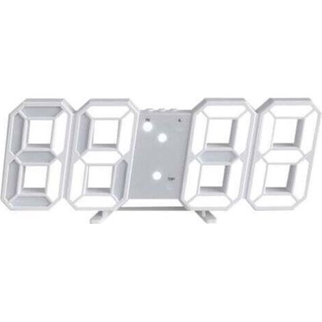 Horloge Murale Digitale LED 3D 12/24 Heure Temperature Date AffichTemps Mémoire Fonction Snooze Veilleuse Luminosité Regolabile (1/4)