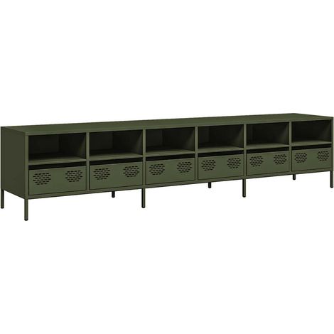 Maison Exclusive - TV-Schrank Olivgrün 202x39x43,5 cm Kaltgewalzt