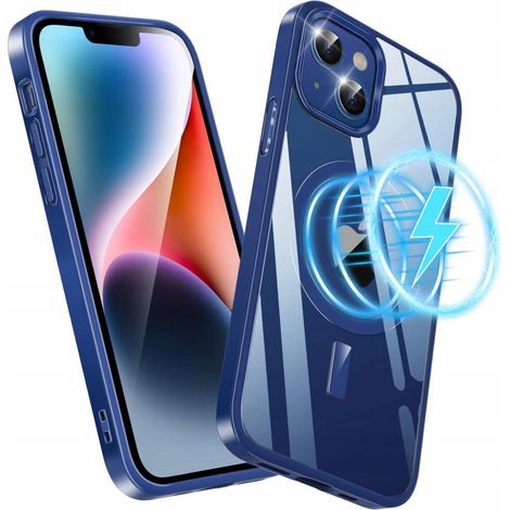 Cover posteriore per iPhone 14/13 Losvick, spessore 1 mm, trasparente, blu. (1/2)