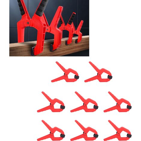 Set mit 8 Federklemmen, ideal für Holzbearbeitung, Fotostudios und Heimwerkerprojekte. (1/5)