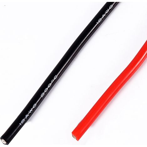 Câble électronique silicone 12AWG 5 mètres, fil cuivre multibrins pour RC (1/5)