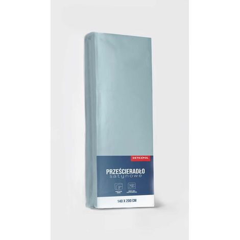 Drap-housse en satin 90x200 en microfibre menthe (1/4)