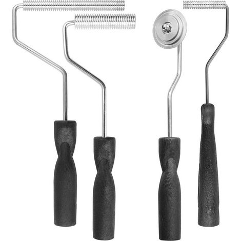 Kit 4 outils rouleau fibre de verre, résine stratification avec rouleau à bulles, réparation baignoire douche bateau (1/5)