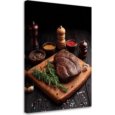 Tableau déco Nourriture steak bœuf cuisine restaurant 70x100 (1/5)