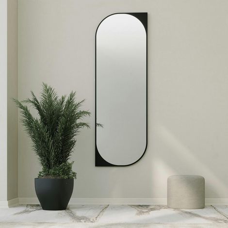 Miroir plein pied noir - forme capsule 152 cm CODY (1/5)