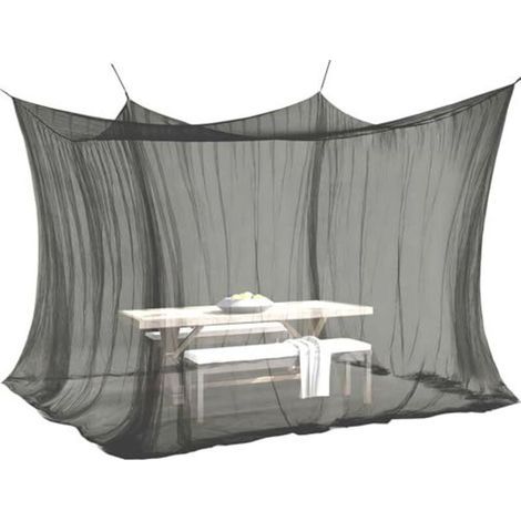 Moskitonetz für drinnen und draußen, 300 x 300 x 250 cm, 220 Maschenweite, XXL-Größe, für Zelt und Wohnwagen, schwarz (1/5)