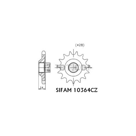 Pignon Peugeot 50 Xplc 1994-1996 - 428 - 16 Dents - Similaire JTF364