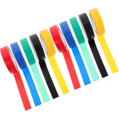 10 rouleaux de ruban isolant électrique, couleurs assorties, adhésif (1/5)