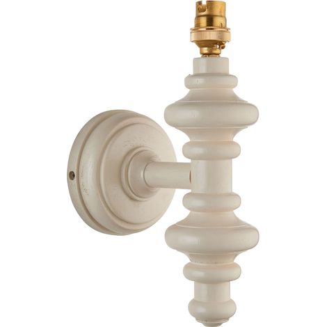 Applique bois tourné blanc amande B22 Endon Carnaby (1/5)