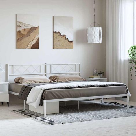 Estructura cama sin colchón con cabecero metal  193x203cm